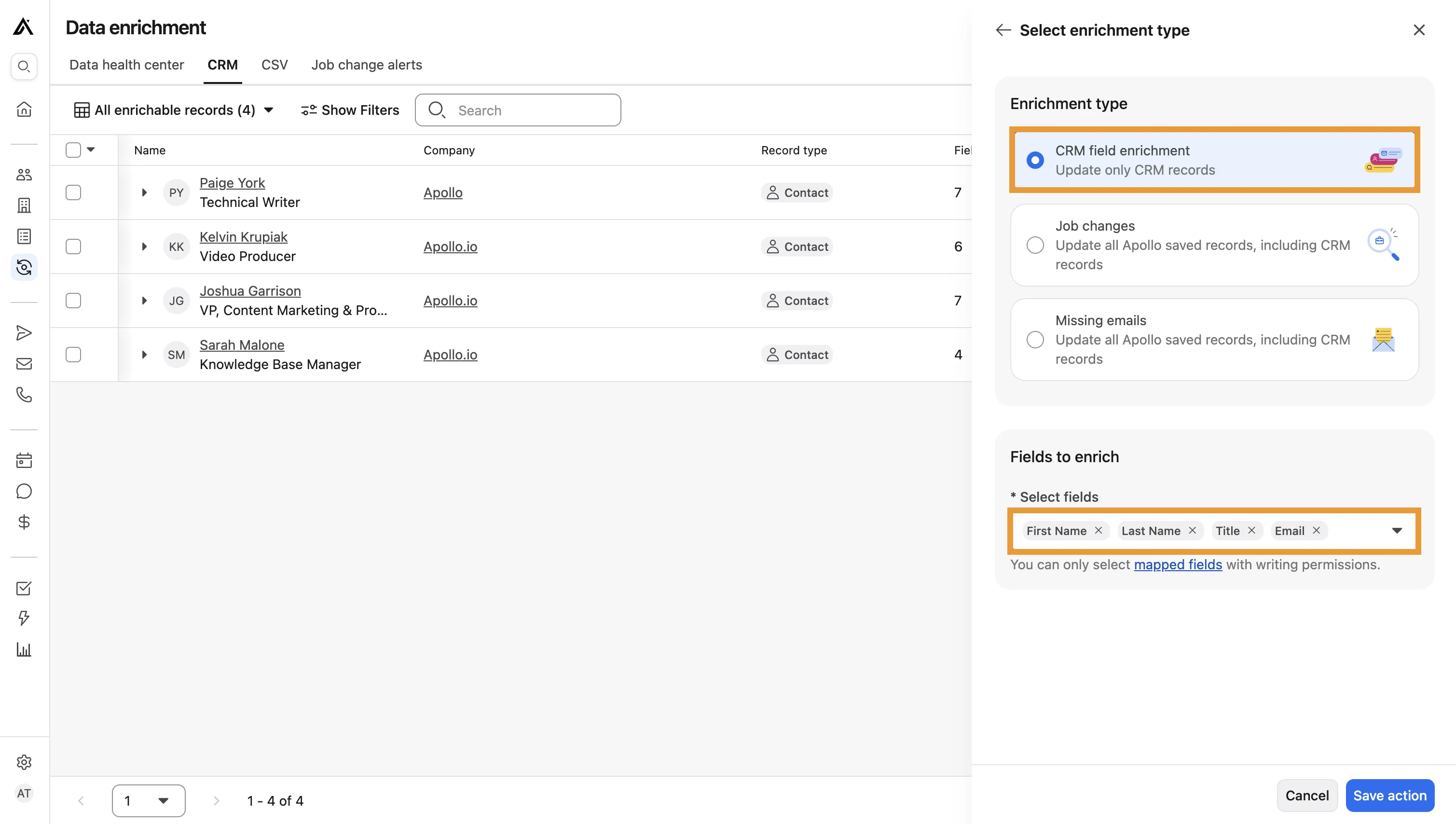 Data enrichment with Apollo.io