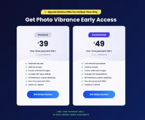 Personal and Commercial Pricing packages for PhotoVibrance - Tekpon