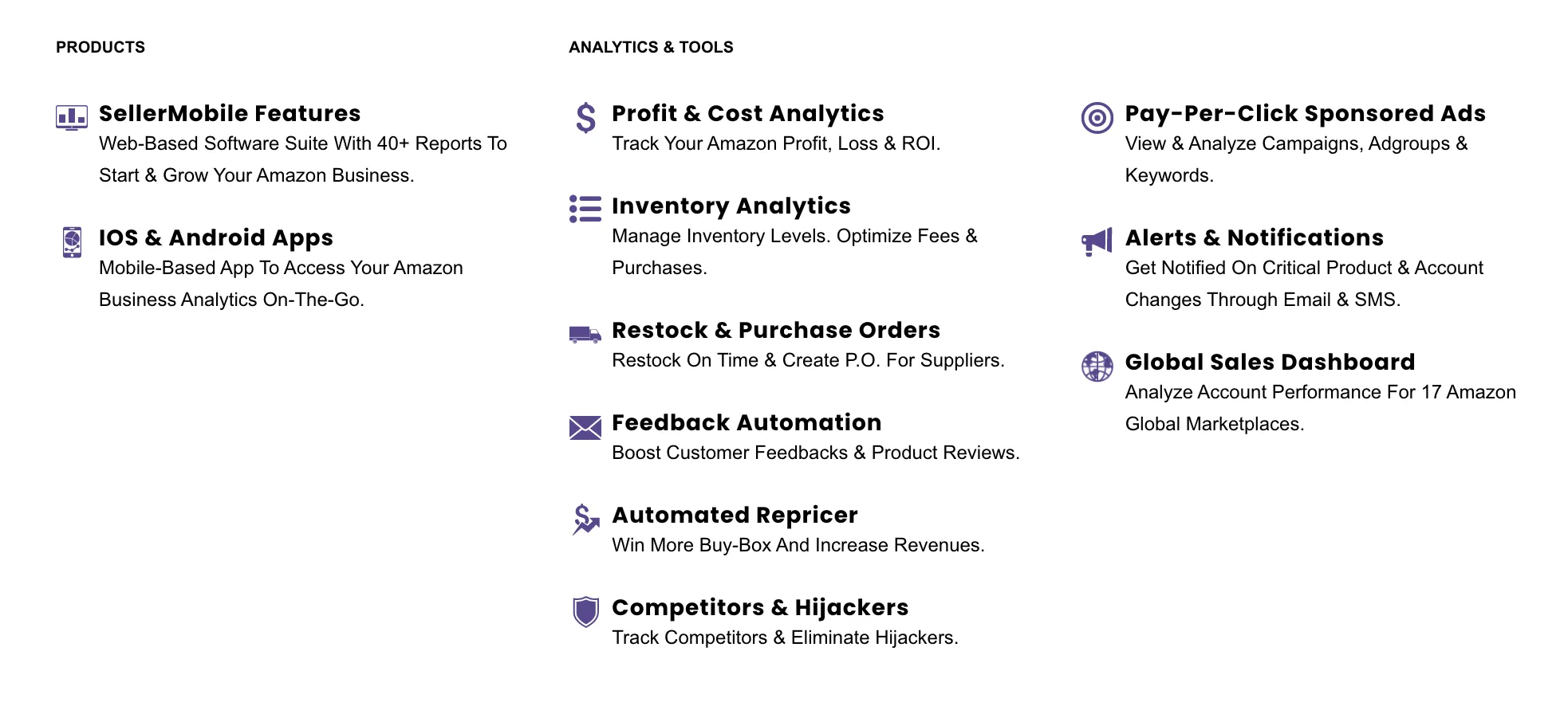 SellerMobile Features