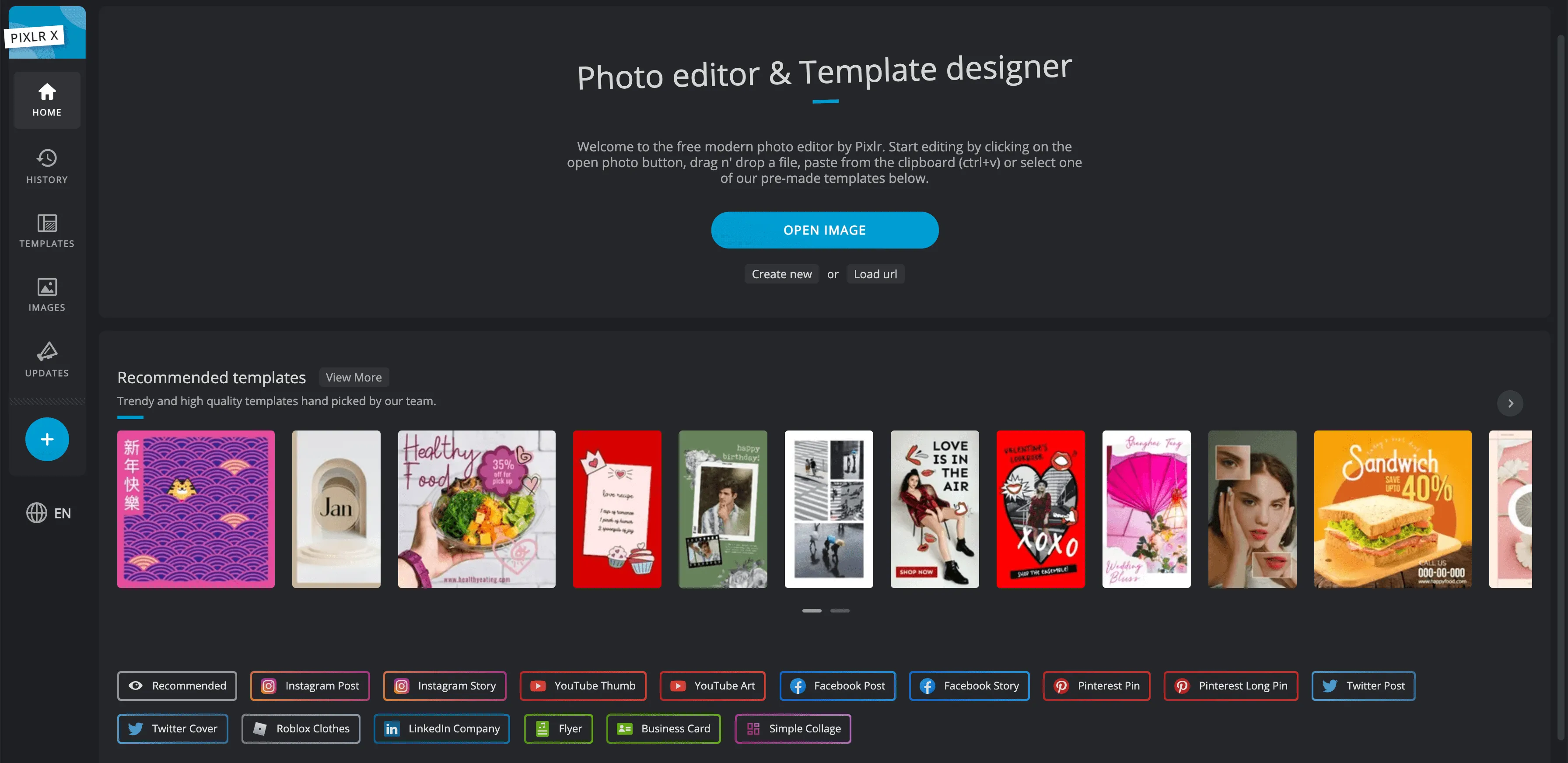 Pixlr X - free online image editor