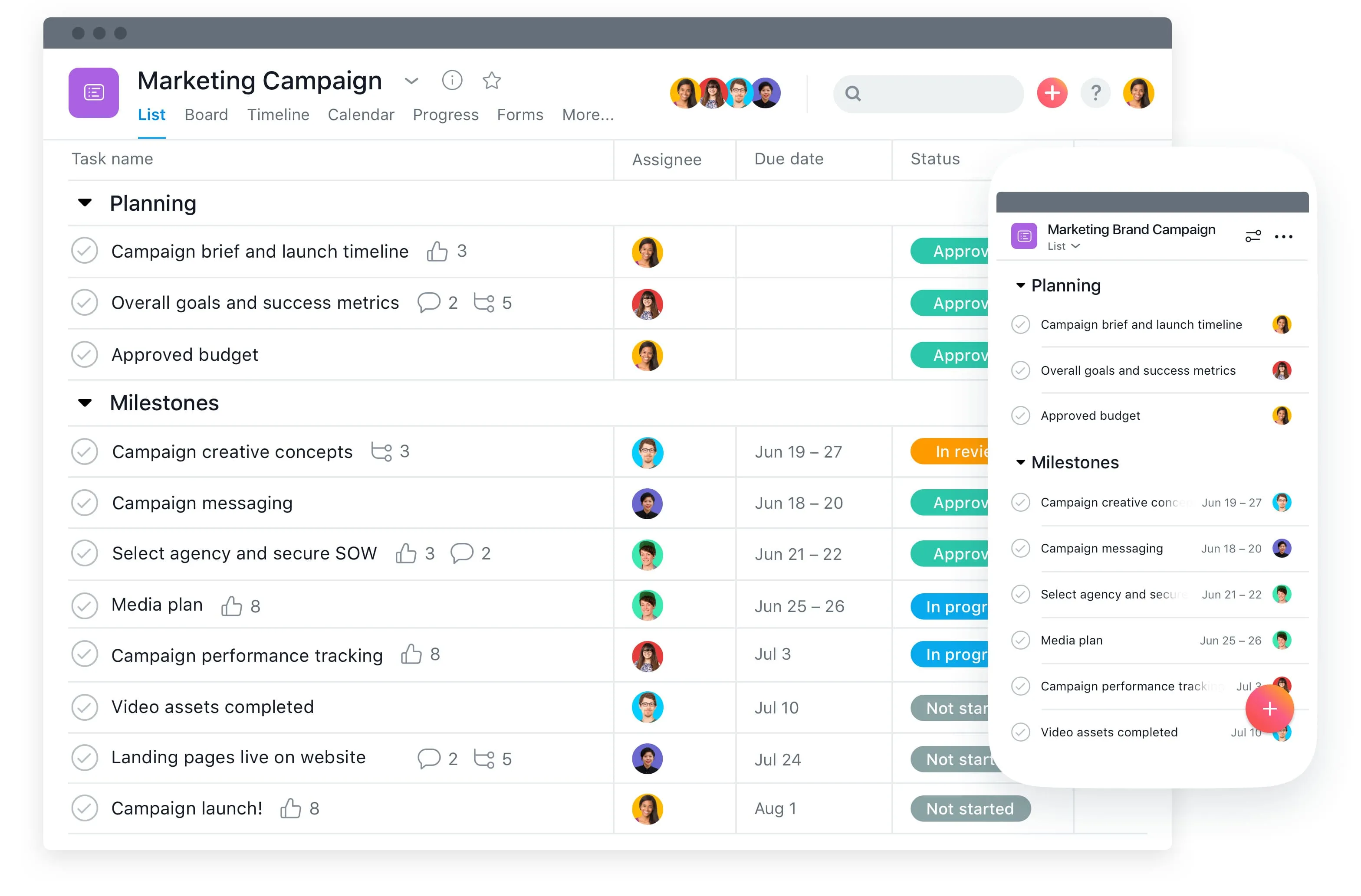 Asana dashboard project management software insights Tekpon