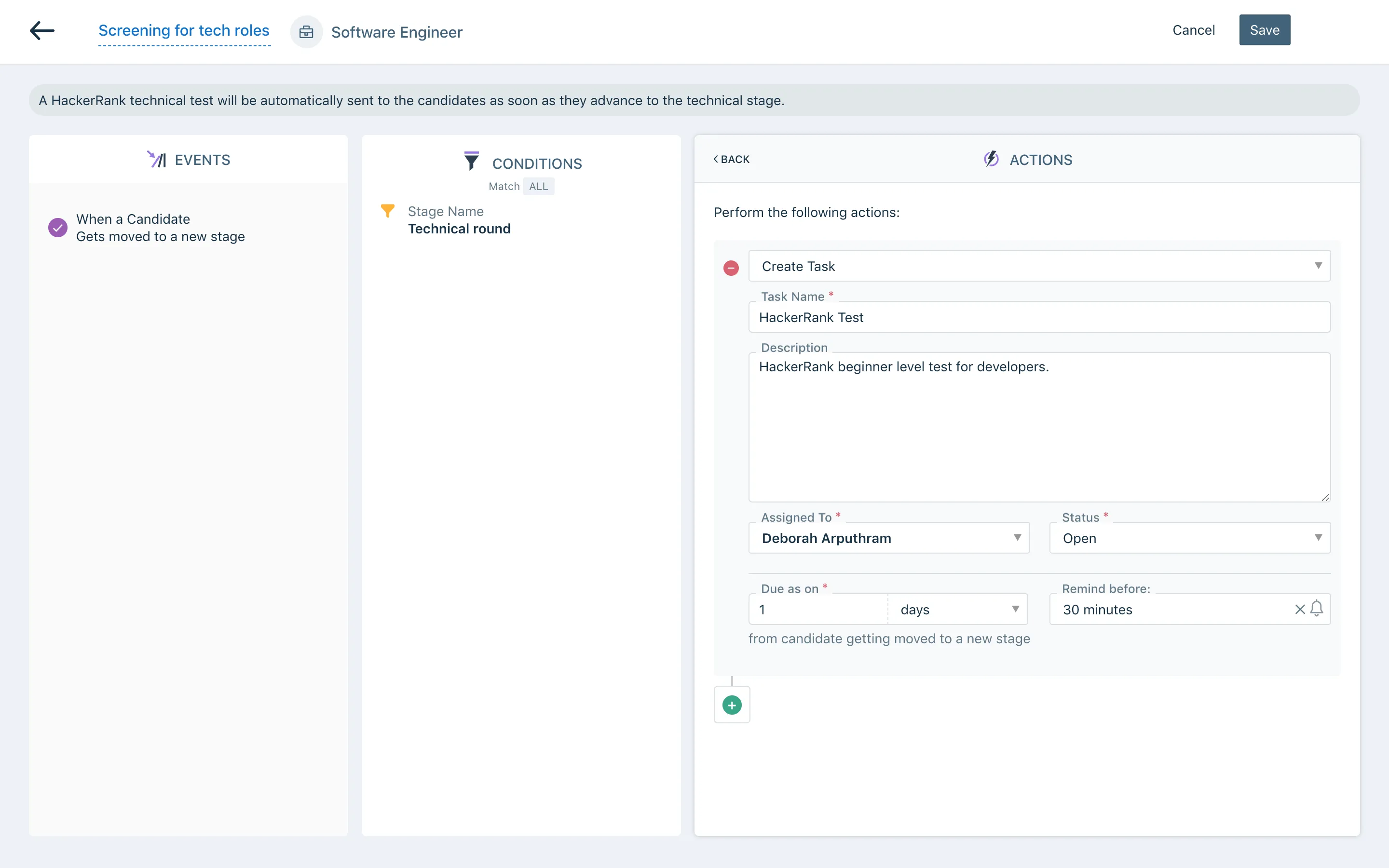 Customisable Workflows - Freshteam Features