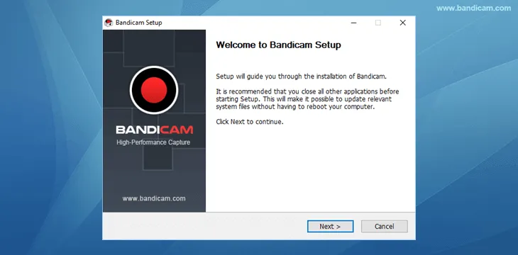 Install Bandicam instructions