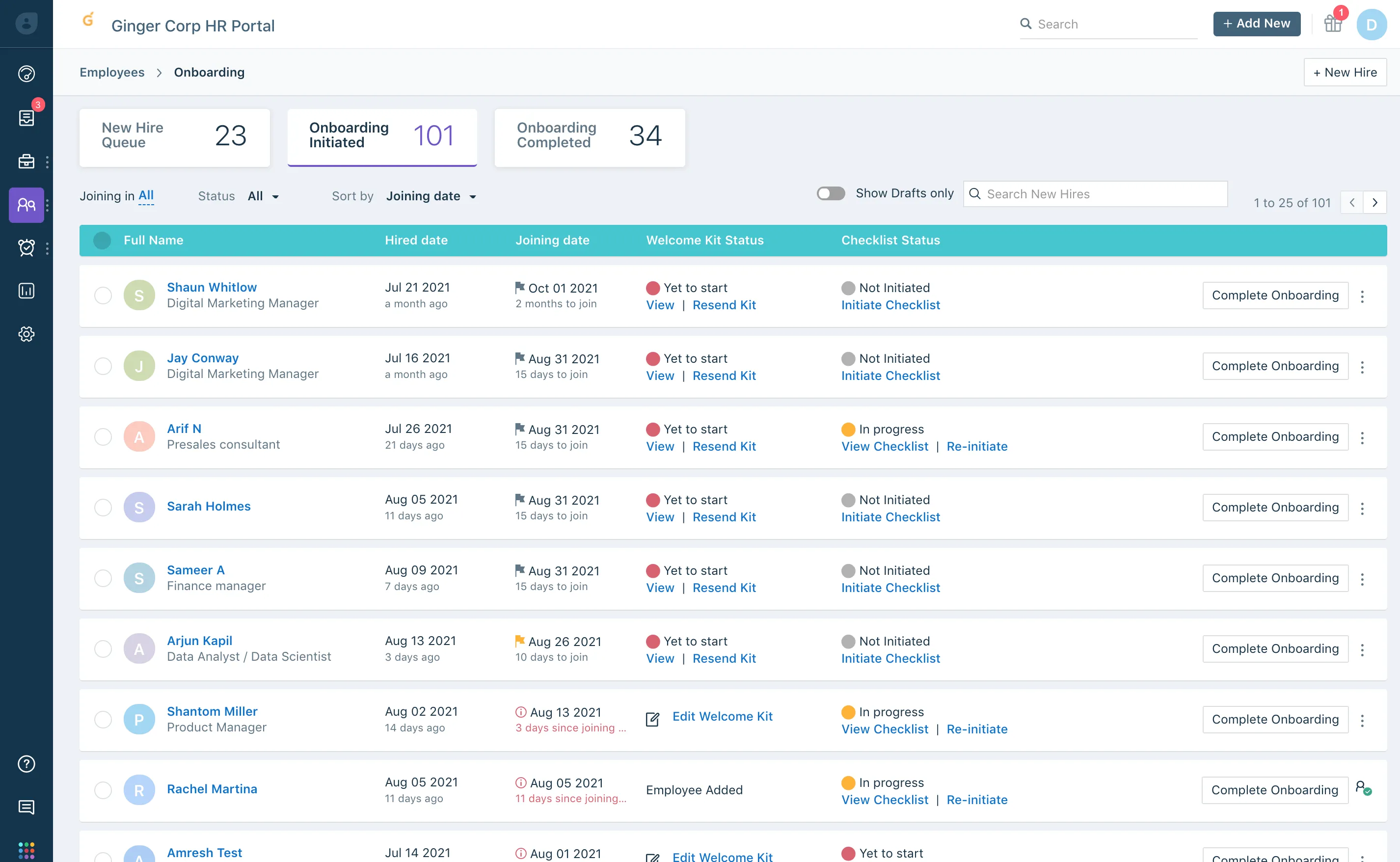 Onboarding Dashboard