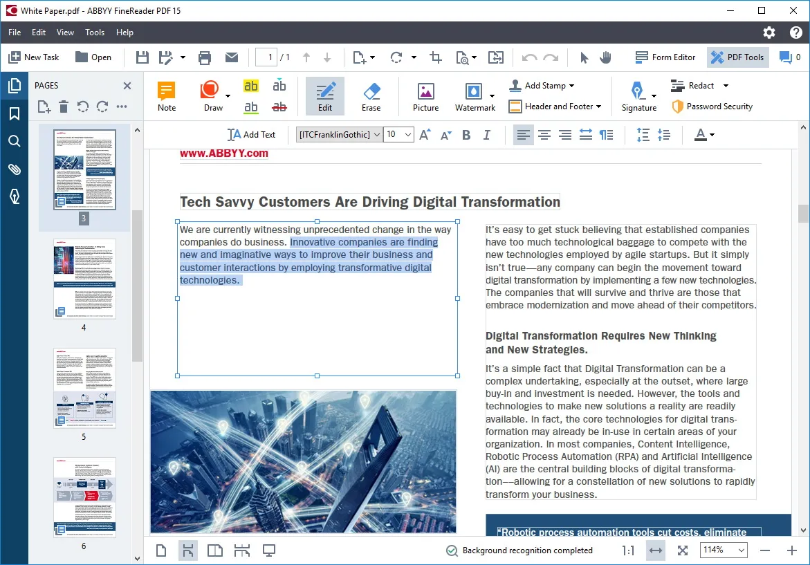 Edit PDF with ABBYY FineReader