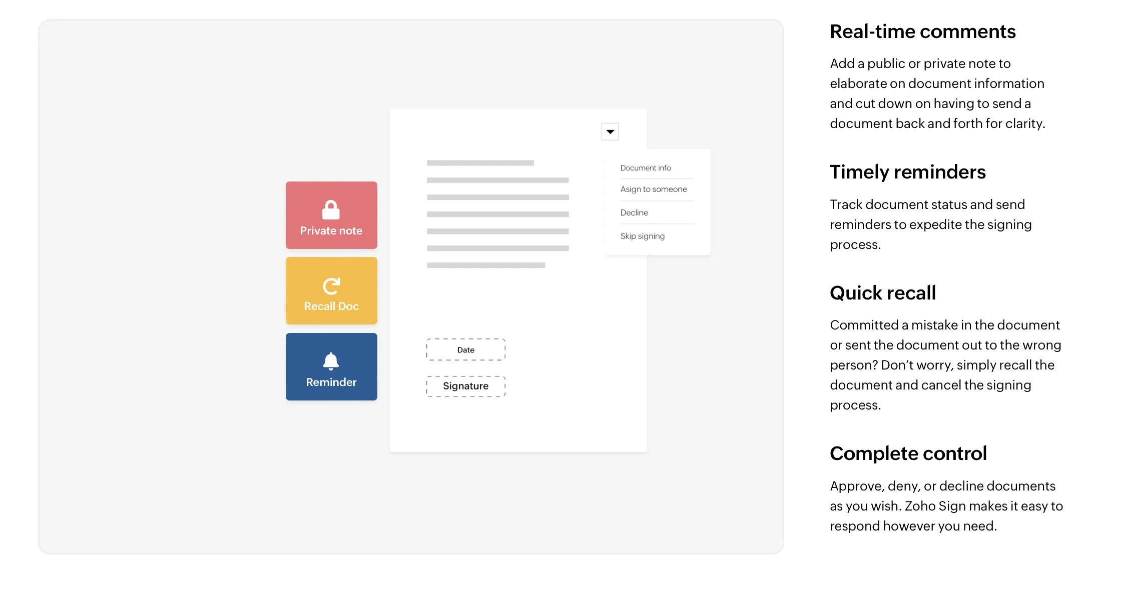 Zoho Sign features - remote collaboration