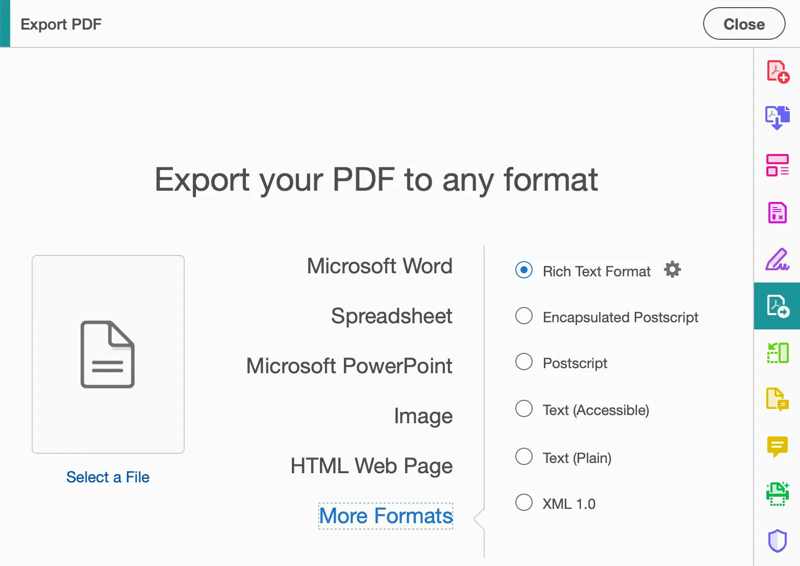 Export PDF to any format