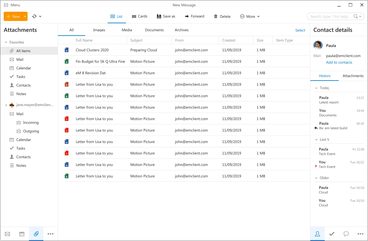 eM dashboard