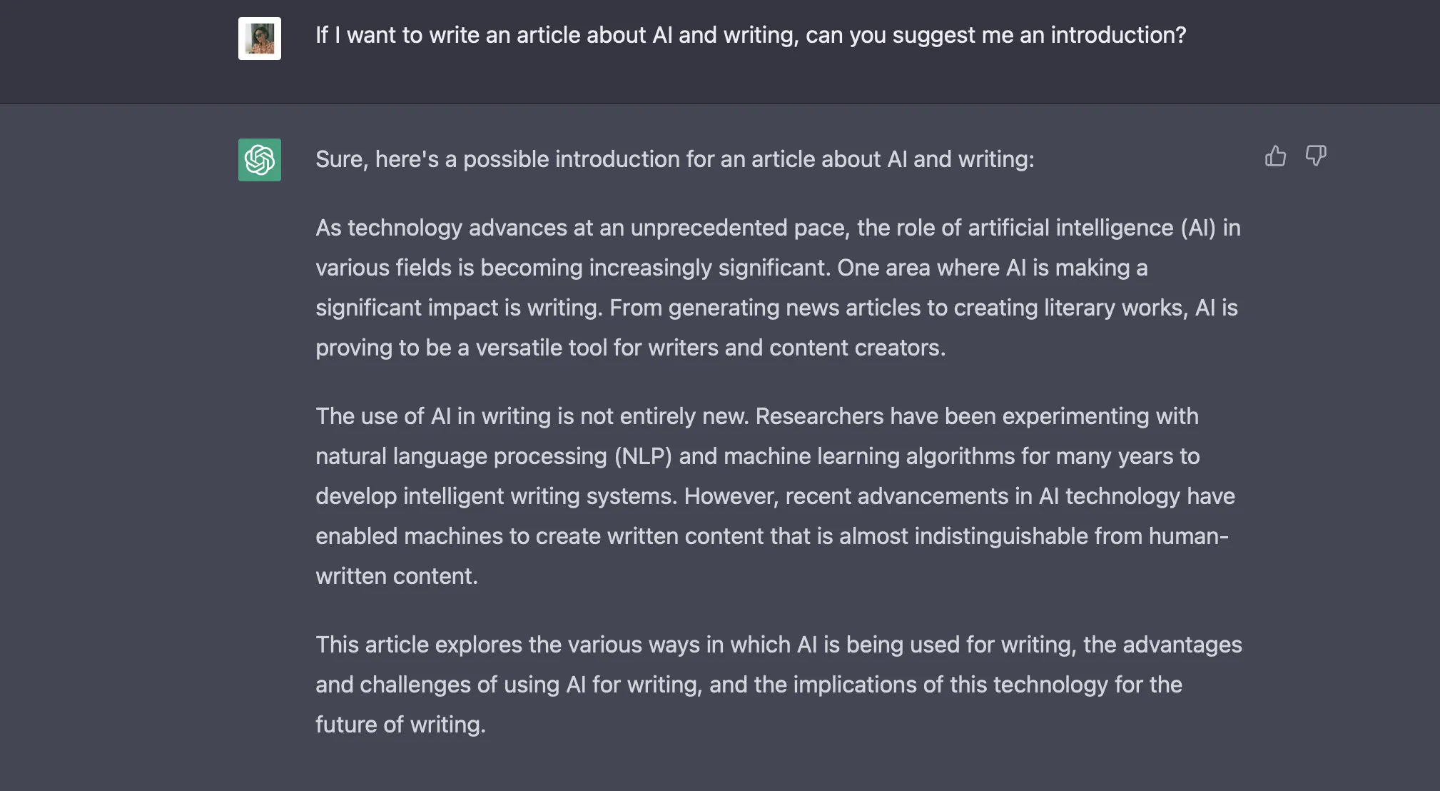 content writing with AI tool