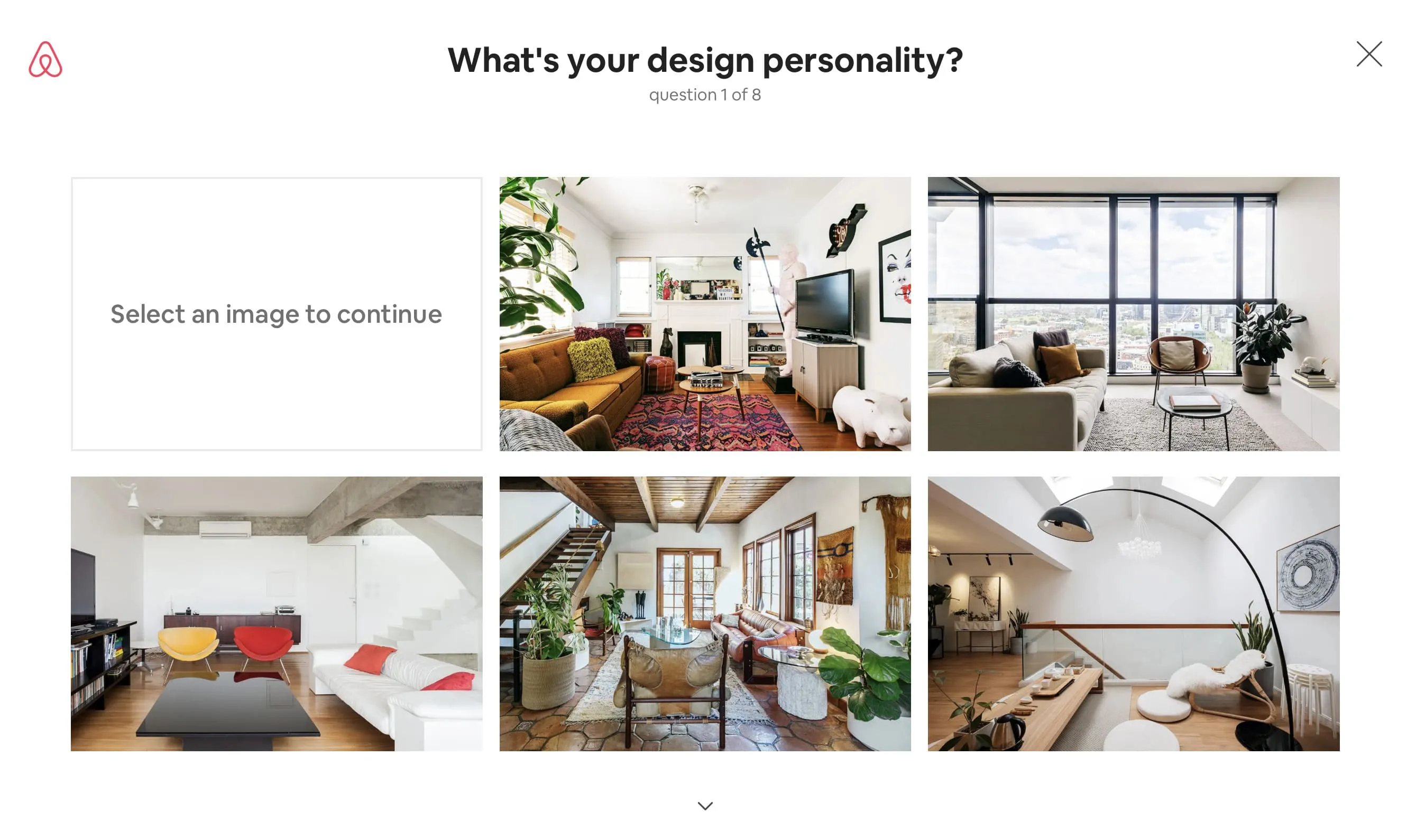 Interactive quiz from Airbnb