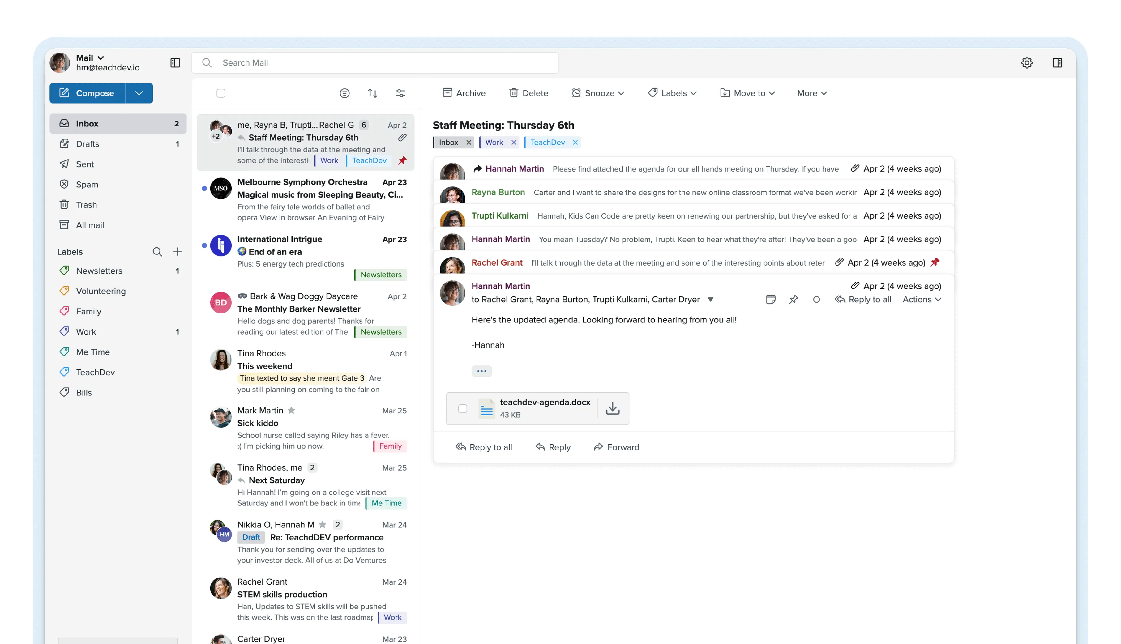 Fastmail User Interface