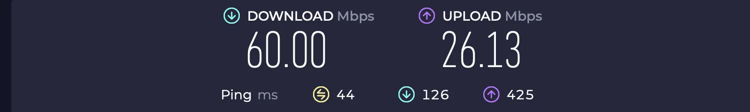 speed test ExpressVPN - Bucharest server
