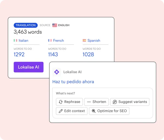 Lokalise AI translations