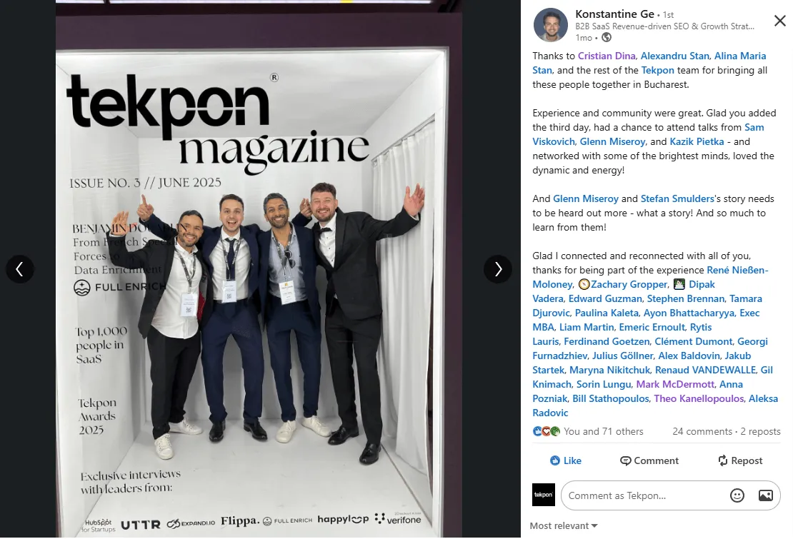 Tekpon Feedback Tekpon Feedback