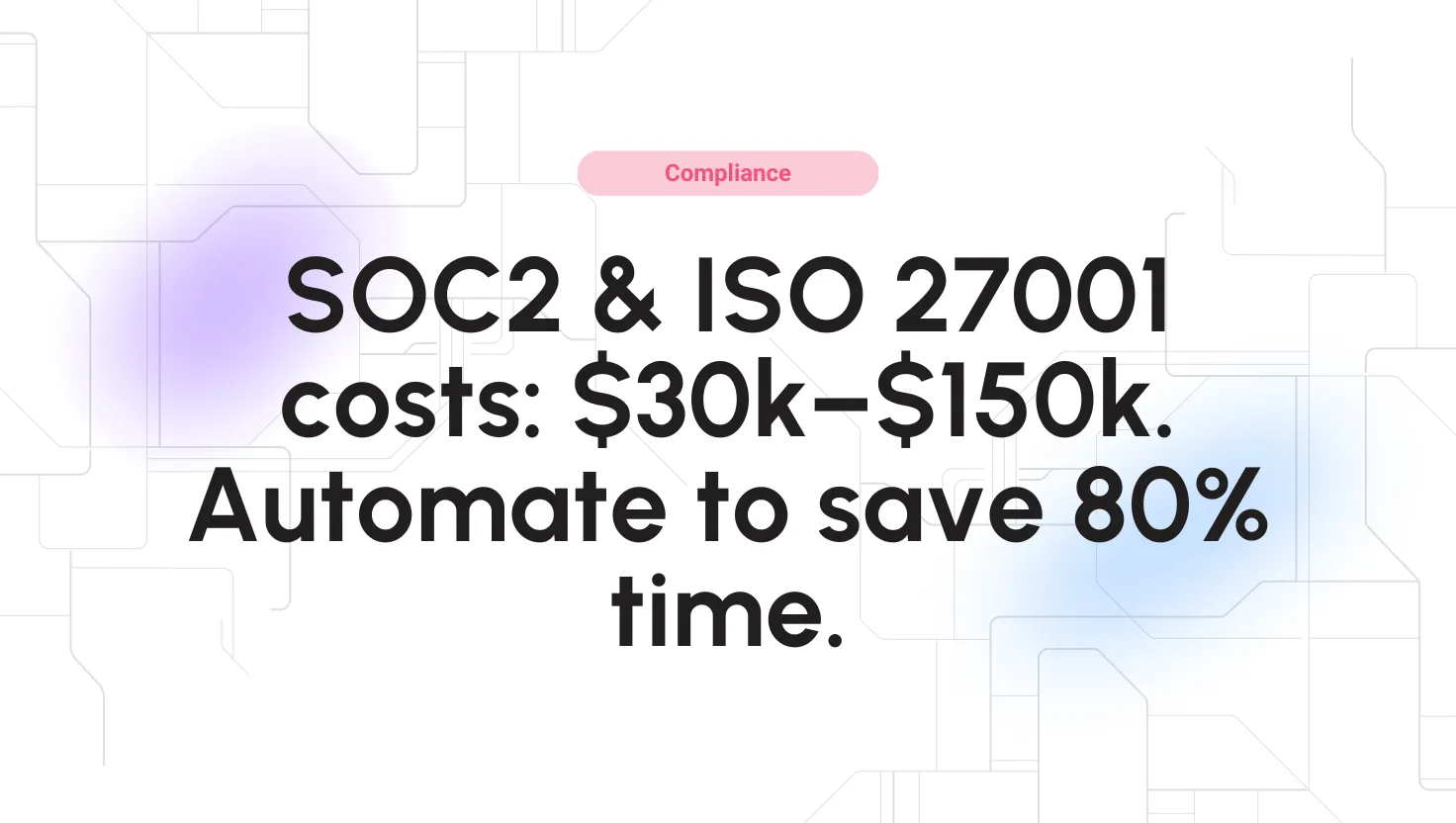 SOC2 & ISO 27001 costs: $30k–$150k. Automate to save 80% time.